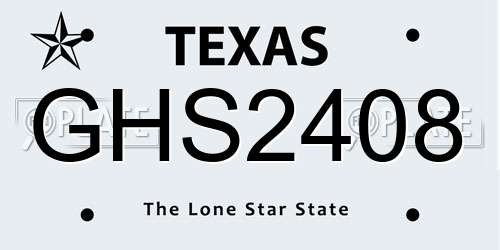 GHS2408 Texas License Plate