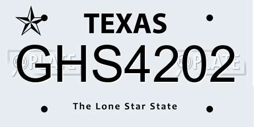 GHS4202 Texas License Plate