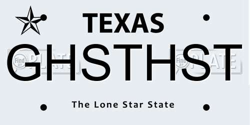 GHSTHST Texas License Plate