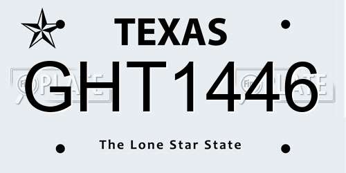 GHT1446 Texas License Plate