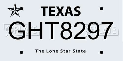 GHT8297 Texas License Plate