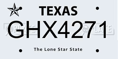 GHX4271 Texas License Plate