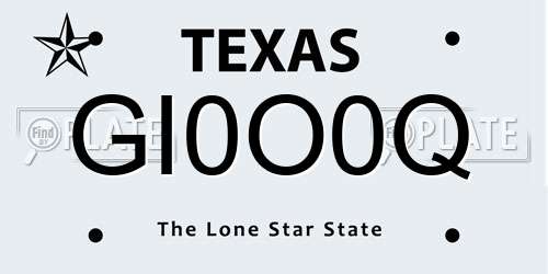 GI0O0Q Texas License Plate