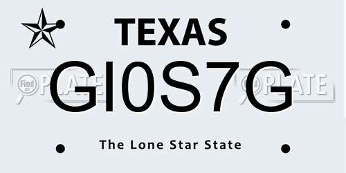 GI0S7G Texas License Plate