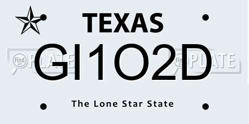 GI1O2D Texas License Plate