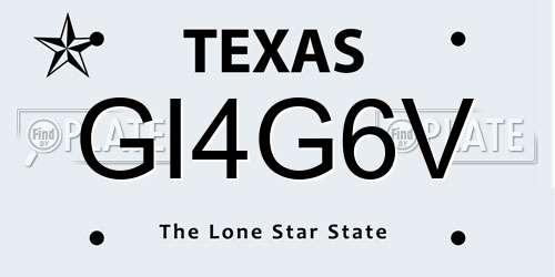 GI4G6V Texas License Plate