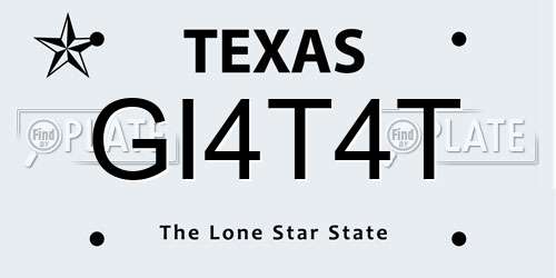 GI4T4T Texas License Plate