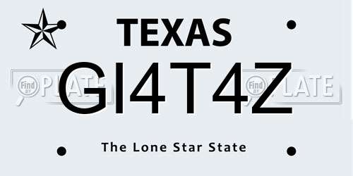 GI4T4Z Texas License Plate