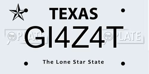 GI4Z4T Texas License Plate