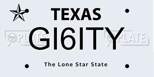 GI6ITY Texas License Plate
