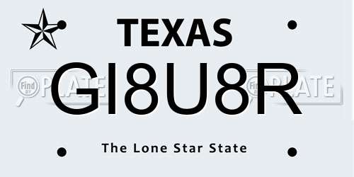 GI8U8R Texas License Plate