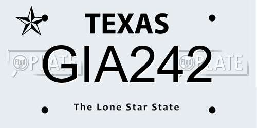 GIA242 Texas License Plate