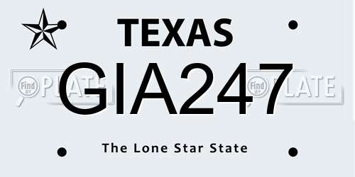 GIA247 Texas License Plate