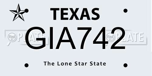 GIA742 Texas License Plate