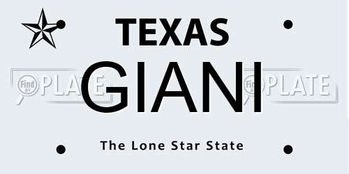 GIANI Texas License Plate