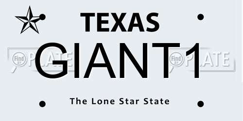 GIANT1 Texas License Plate