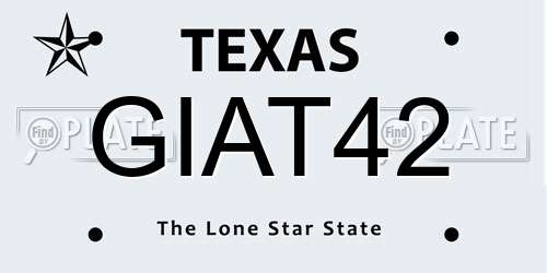 GIAT42 Texas License Plate