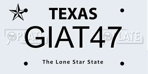 GIAT47 Texas License Plate