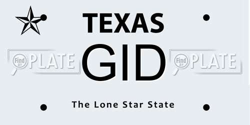 GID Texas License Plate