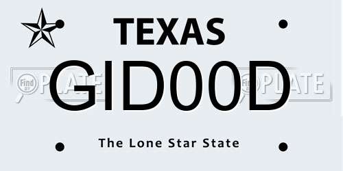 GID00D Texas License Plate