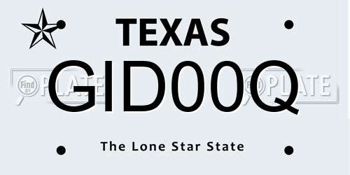 GID00Q Texas License Plate