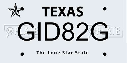 GID82G Texas License Plate