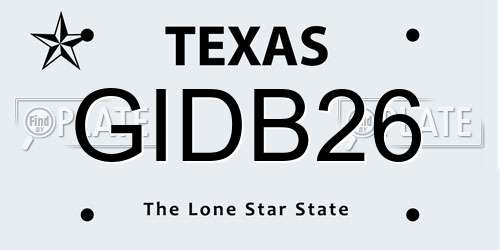 GIDB26 Texas License Plate