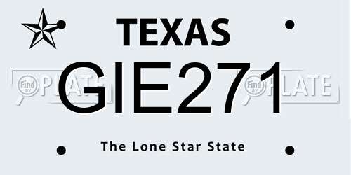GIE271 Texas License Plate