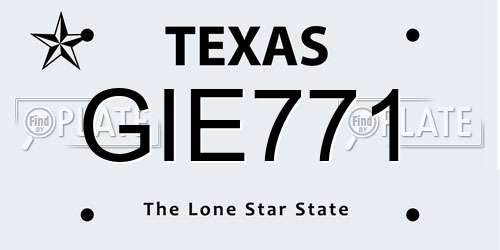 GIE771 Texas License Plate