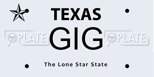 GIG Texas License Plate