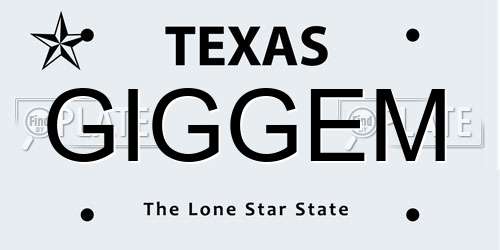 GIGGEM Texas License Plate