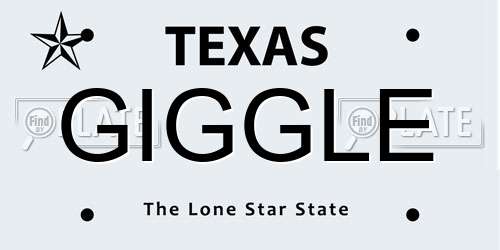 GIGGLE Texas License Plate