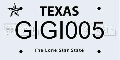 GIGI005 Texas License Plate