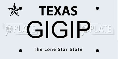 GIGIP Texas License Plate