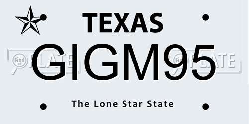 GIGM95 Texas License Plate