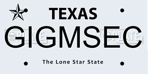 GIGMSEC Texas License Plate