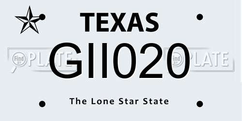 GII020 Texas License Plate