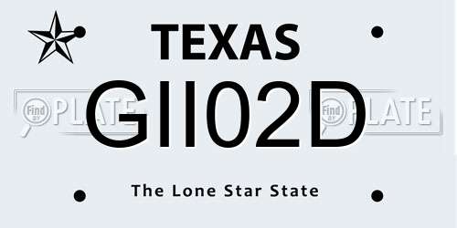 GII02D Texas License Plate