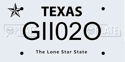 GII02O Texas License Plate