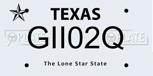 GII02Q Texas License Plate