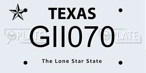 GII070 Texas License Plate