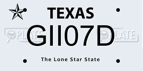 GII07D Texas License Plate