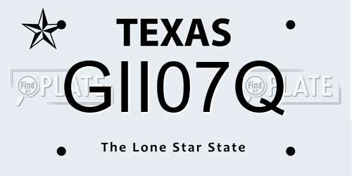 GII07Q Texas License Plate