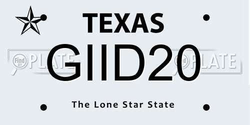 GIID20 Texas License Plate
