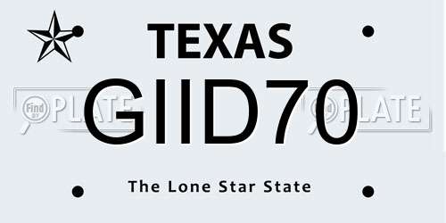 GIID70 Texas License Plate