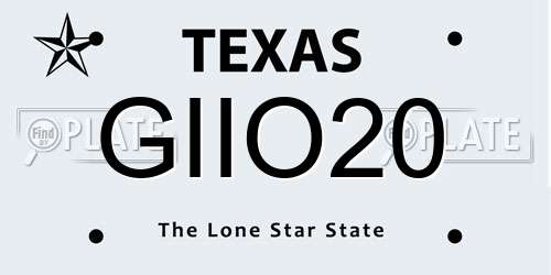 GIIO20 Texas License Plate