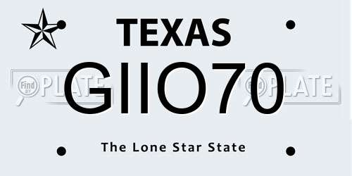 GIIO70 Texas License Plate