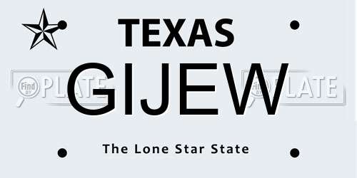 GIJEW Texas License Plate