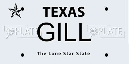 GILL Texas License Plate