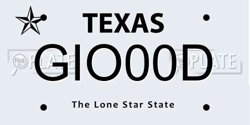 GIO00D Texas License Plate